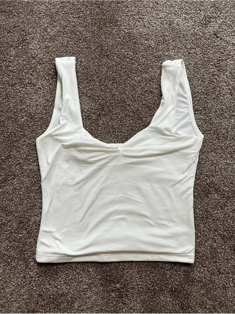 White Ruched Crop Tank - Picture 3 of 5